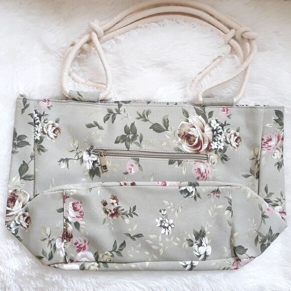Farmhouse Is My Style ~ Canvas Oversized Purse / Tote / Bag ~ Golden Rose ~ NEW! - Picture 1 of 7